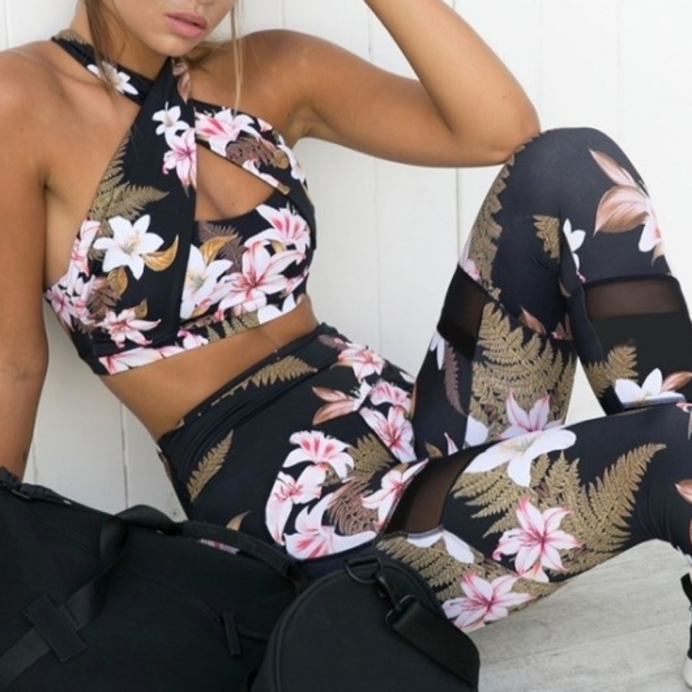 "Lotus Flowerbomb" Two-Piece Yoga Set